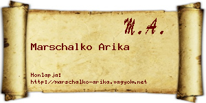 Marschalko Arika névjegykártya